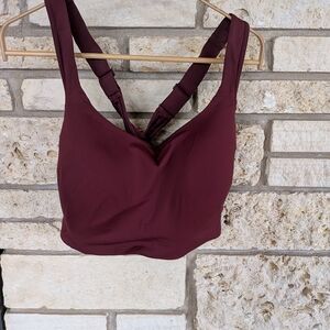 Burgundy Sports Bra - Padded Straps